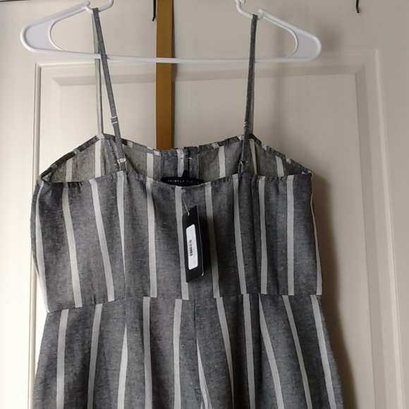 Cotton Gray white Stripes Pant jumpsuit - Picture 8 of 15